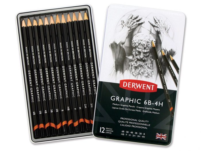 Grafitinis pieštukas Derwent Graphic metalinė dėžutė - 1/3