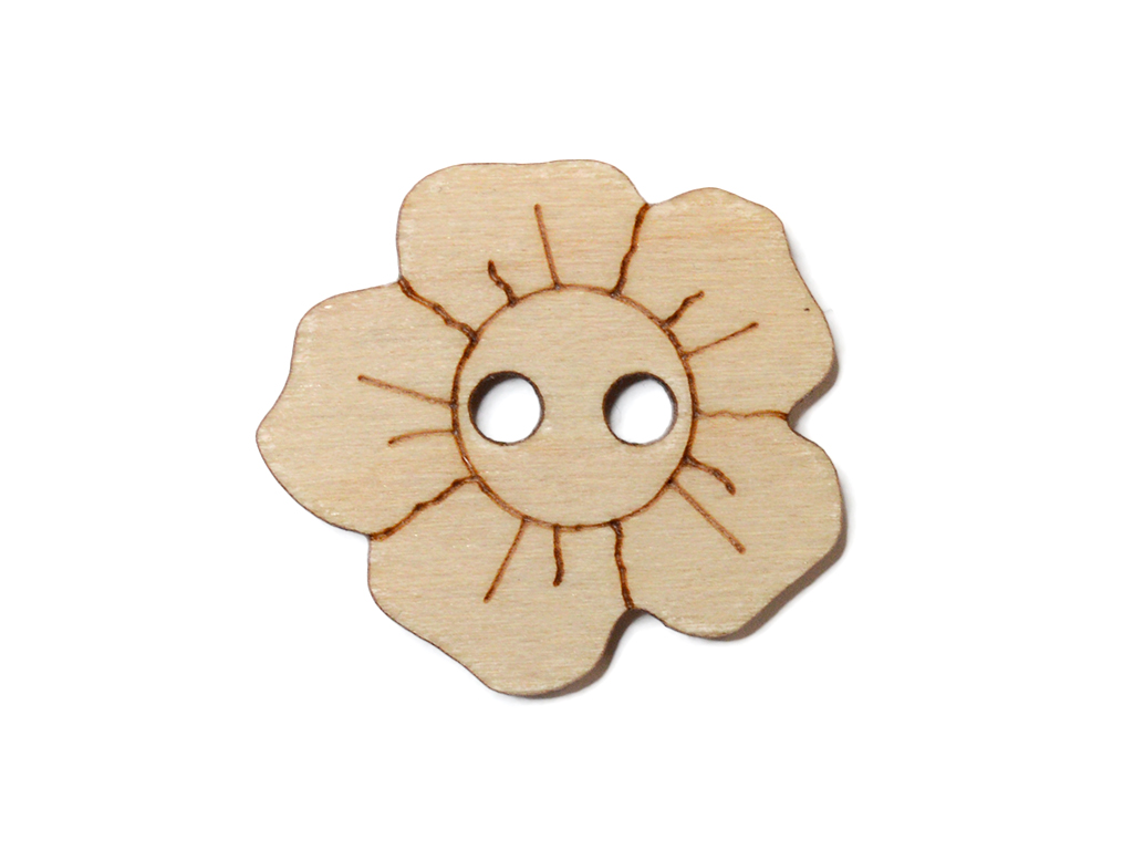 Nööp puidust lill N07 25x25mm