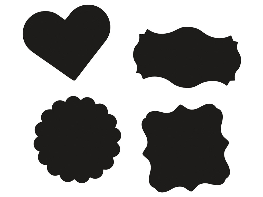 Blackboard foil stickers Rayher 6-7.5cm 3x4pcs