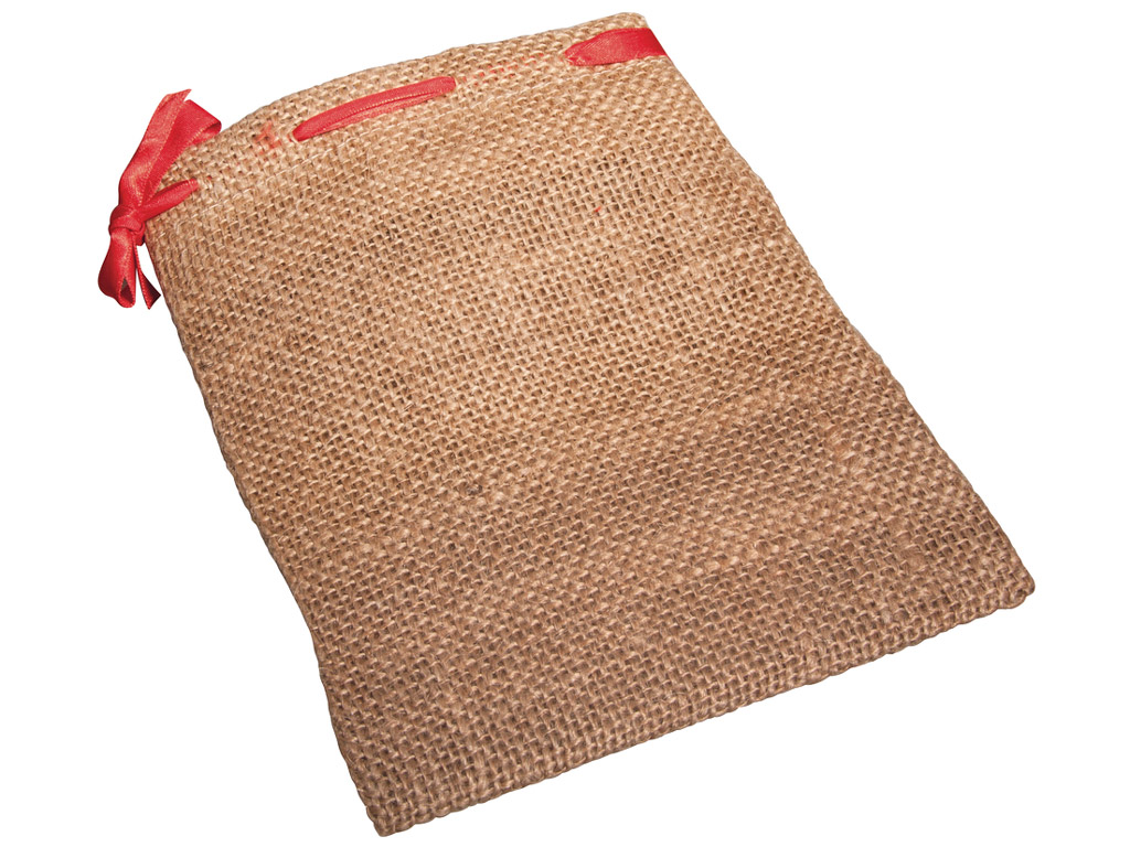 Jute bag Rayher with red cord 14x18cm 2pcs