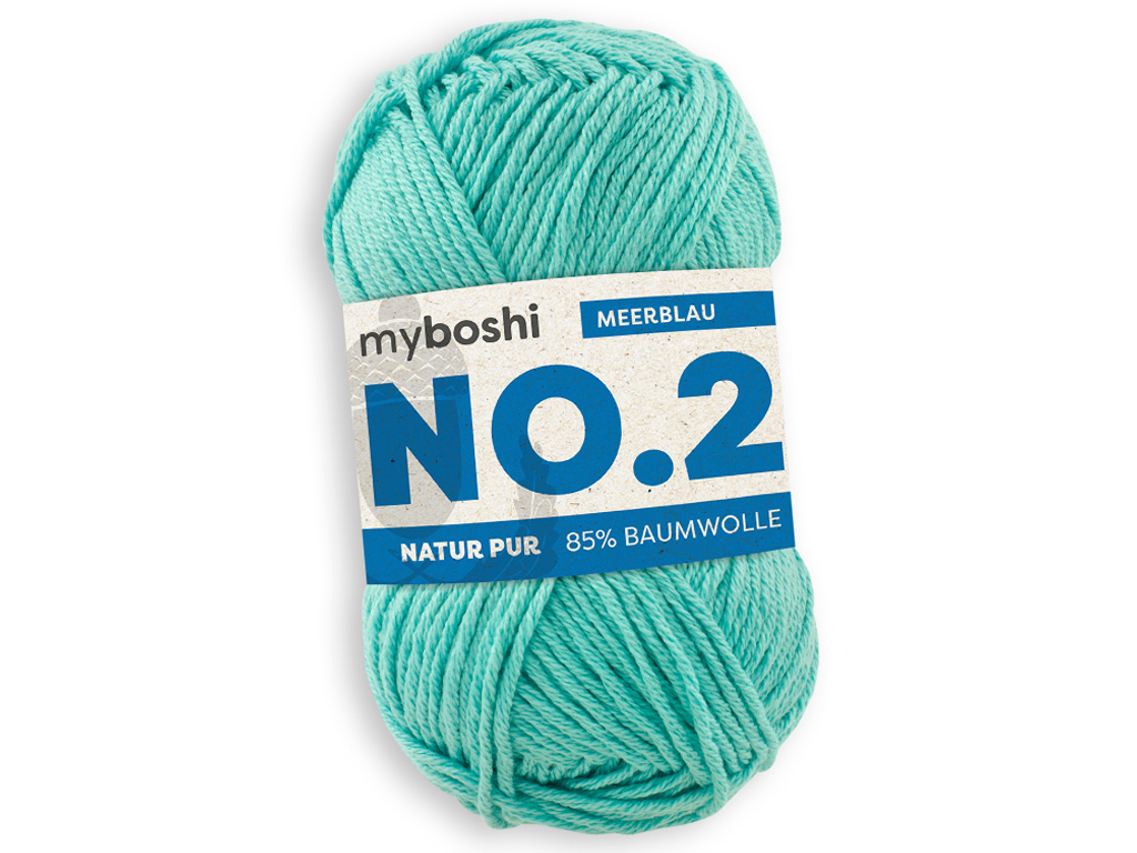 Lõng MyBoshi No.2 85% puuvill/15% kapok 50g/100m sea blue
