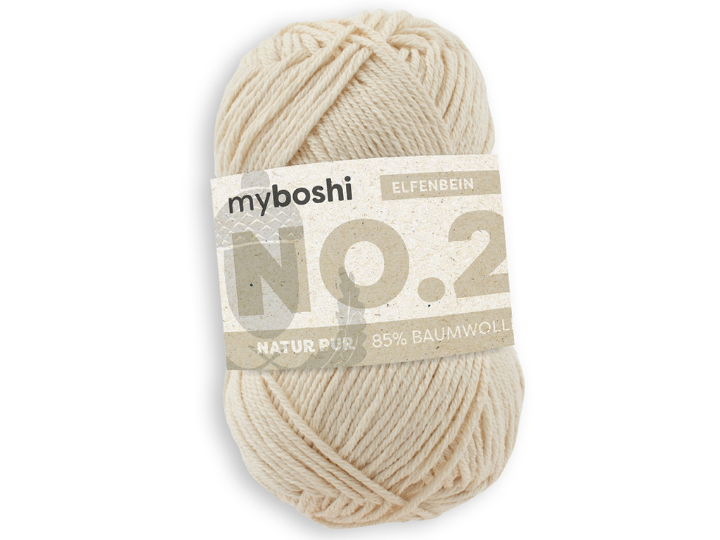 Lõng MyBoshi No.2 85% puuvill/15% kapok 50g/100m ivory