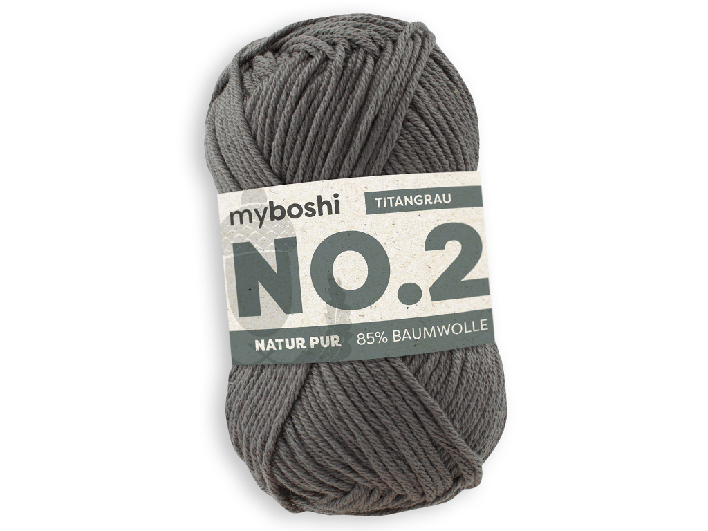 Lõng MyBoshi No.2 85% puuvill/15% kapok 50g/100m titanium-grey