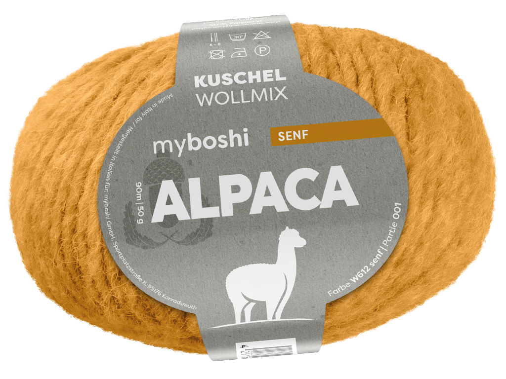 Lõng MyBoshi Alpaca 50% akrüül/25% vill/15% polüamiid/10% alpaka 50g/90m mustard