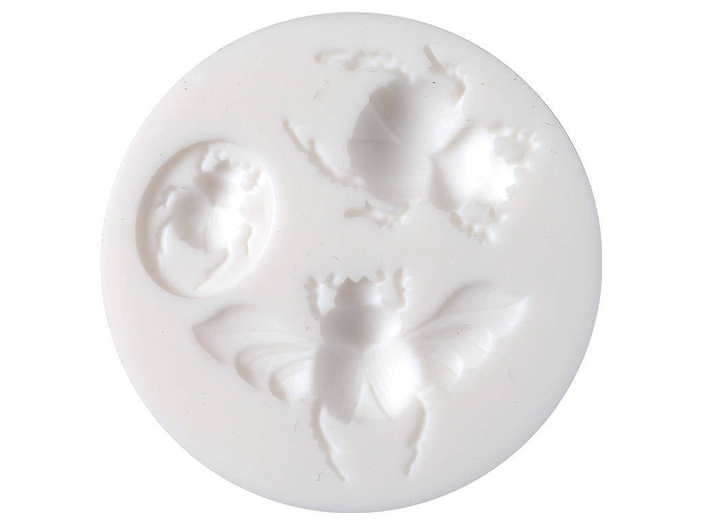 Silicone casting mould mini Graine Creative d=7 beetles on blister