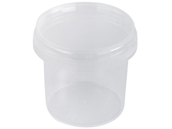 Plastic cup Rayher with lid - 1/4