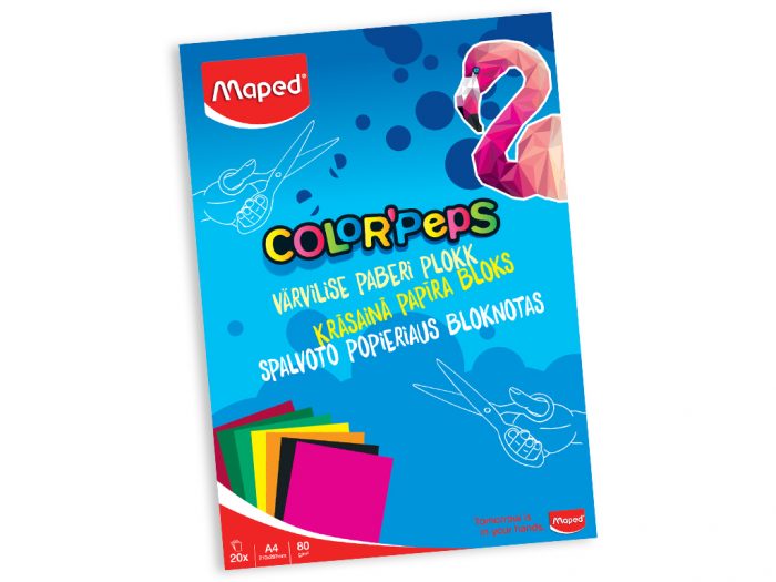 Värvilise paberi plokk Maped Color’Peps