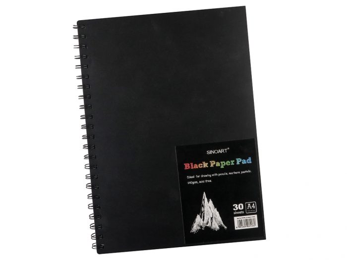 Drawing book Sinoart spiral hard cover black - 1/3