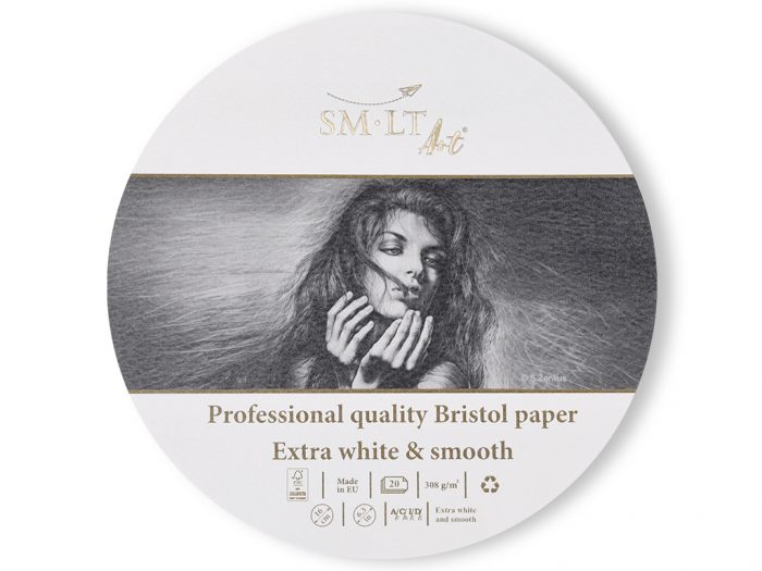 Piešimo bloknotas Smlt Art Pro Bristol apvalus - 1/3